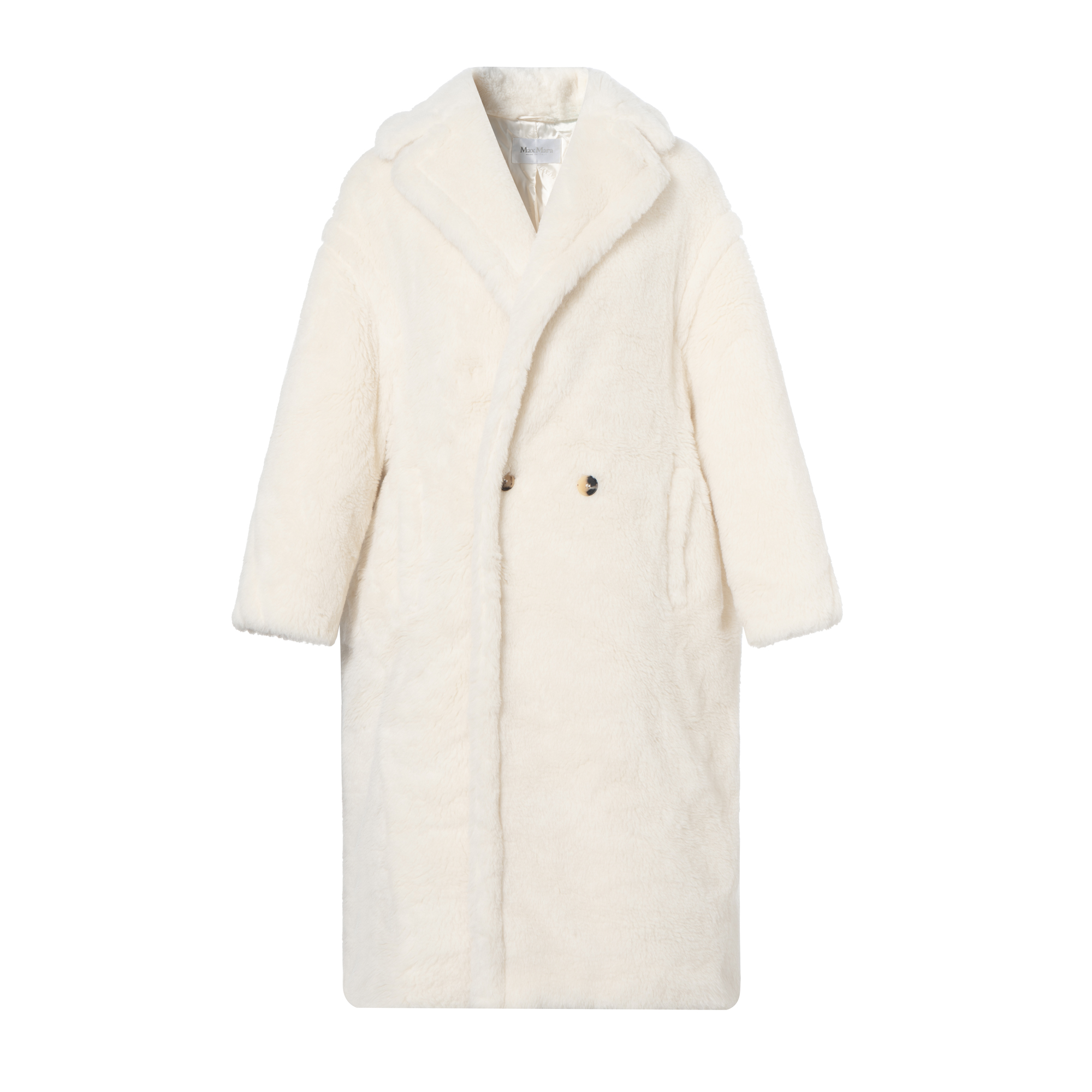 (Women) 'S Max Mara MaxMara Teddy White Wool Blend Double-Faced Coat 1016150306001-TEDGIRL