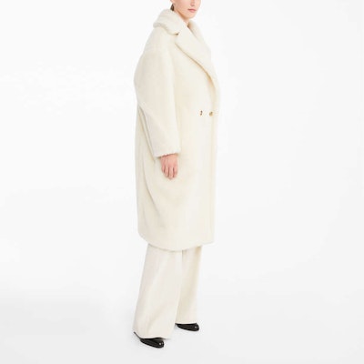 (Women) 'S Max Mara MaxMara Teddy White Wool Blend Double-Faced Coat 1016150306001-TEDGIRL Sizing (Women) 'S Max Mara MaxMara Teddy White Wool Blend Double-Faced Coat 1016150306001-TEDGIRL