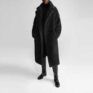 (W) マックスマーラ Tedgirl テディコート ブラック ウールブレンド ロングコート 10161513600-008-TEDGIRL Details for (W) マックスマーラ Tedgirl テディコート ブラック ウールブレンド ロングコート 10161513600-008-TEDGIRL