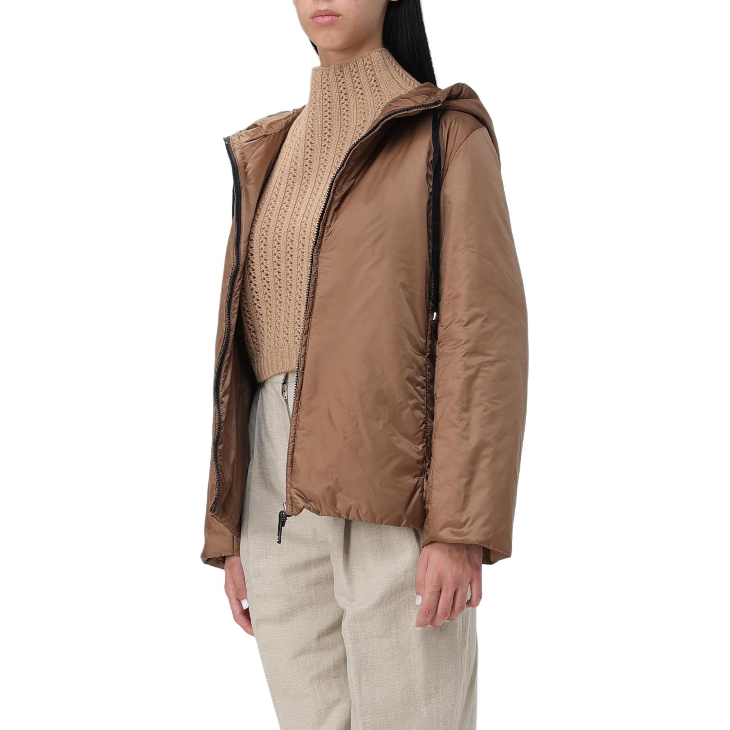 Shop (W) ''Max Mara The Cube'' Jaket Hoodie Zip-Up Coklat Pejal 2429486024600-051