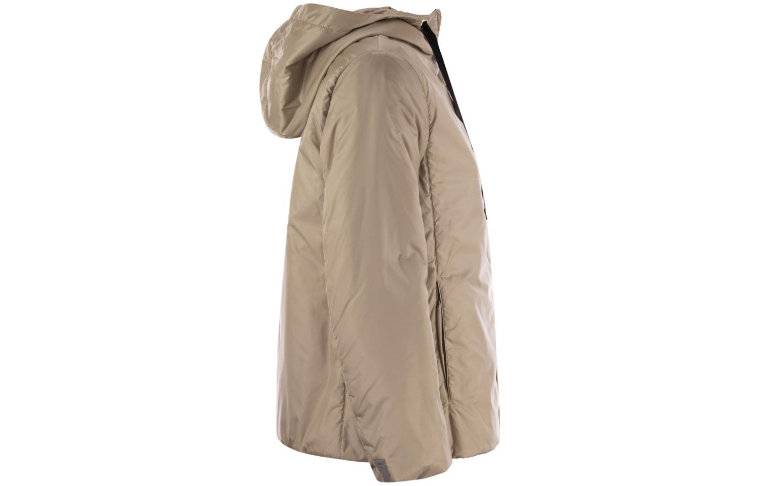 Shop (Women) 'S Max Mara MAXMARA THE CUBE  Khaki Drawstring Hooded Zip-Up Jacket 1948107406-007