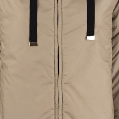 (Women) 'S Max Mara MAXMARA THE CUBE Khaki Drawstring Hooded Zip-Up Jacket 1948107406-007 Sizing (Women) 'S Max Mara MAXMARA THE CUBE Khaki Drawstring Hooded Zip-Up Jacket 1948107406-007