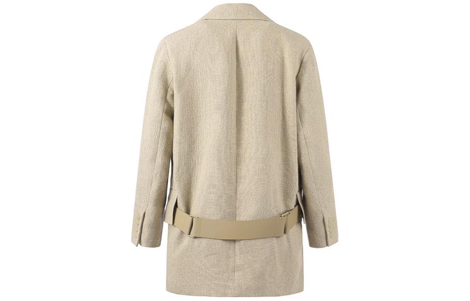 Lookbook (Women) 'S Max Mara MaxMara Undici  Single-Button Long Sleeve Blazer Beige Linen. 2310410506001-UNDICI