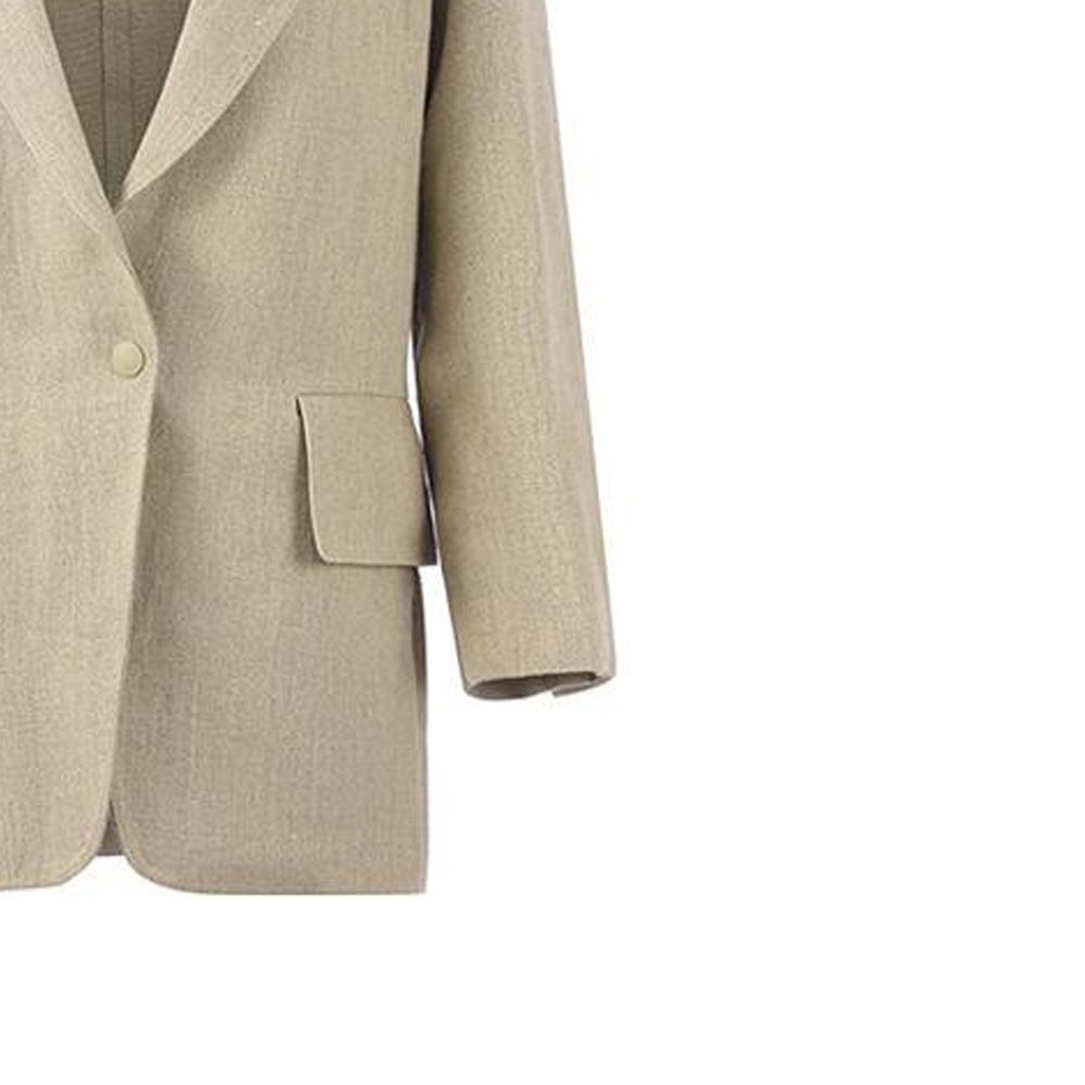 Details for (Women) 'S Max Mara MaxMara Undici  Single-Button Long Sleeve Blazer Beige Linen. 2310410506001-UNDICI