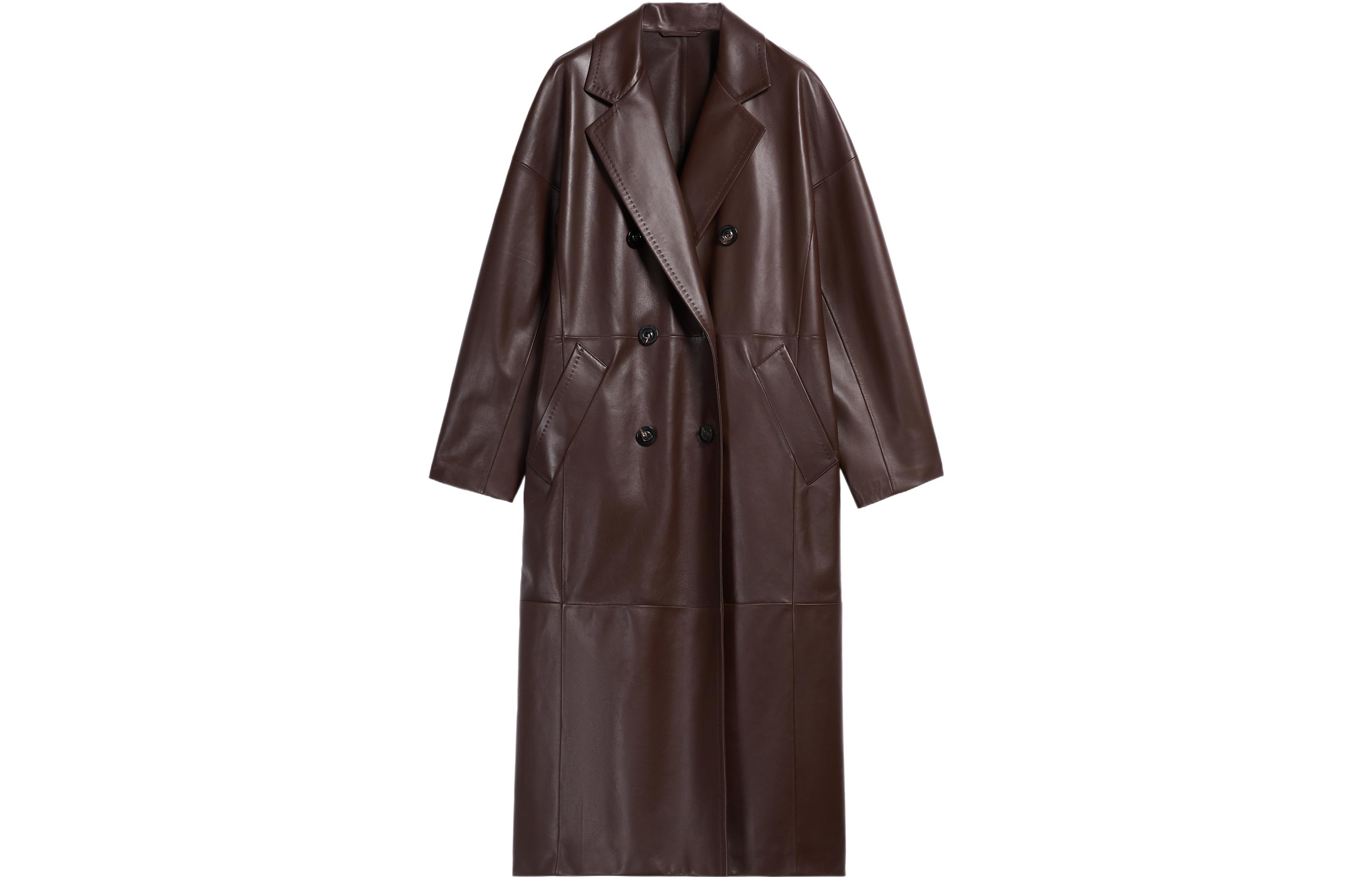 (Women) 'S Max Mara MaxMara Ussuri  Classic Brown Sheepskin Leather Coat 1478012906001-USSURI 圖 2