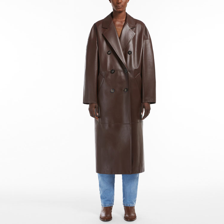 (Women) 'S Max Mara MaxMara Ussuri  Classic Brown Sheepskin Leather Coat 1478012906001-USSURI 圖 4