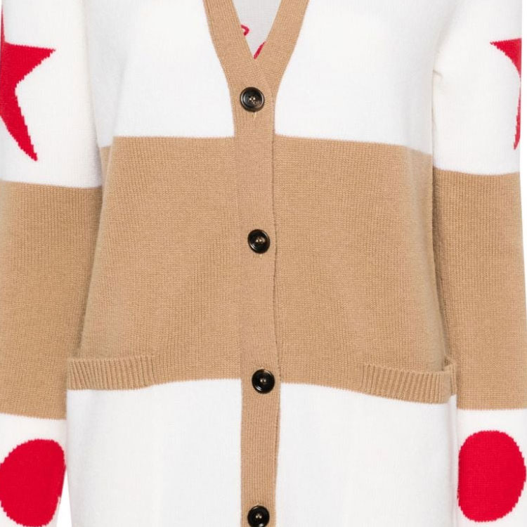 Sizing (Women) 'S Max Mara MaxMara Valido Numeric Pattern Striped Loose Knit Cardigan Women Light Brown 2421346031650-VALIDO