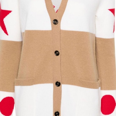 (Women) 'S Max Mara MaxMara Valido Numeric Pattern Striped Loose Knit Cardigan Women Light Brown 2421346031650-VALIDO Sizing (Women) 'S Max Mara MaxMara Valido Numeric Pattern Striped Loose Knit Cardigan Women Light Brown 2421346031650-VALIDO