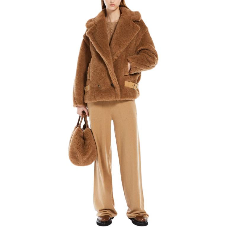 (Women) 'S Max Mara MaxMara Vanadio Teddy Fabric Biker Jacket  Loose-Fit Camel Coat. 1086064206001-VANADIO 圖 3