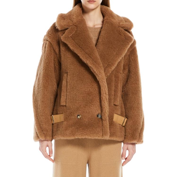 (Women) 'S Max Mara MaxMara Vanadio Teddy Fabric Biker Jacket  Loose-Fit Camel Coat. 1086064206001-VANADIO 圖 4