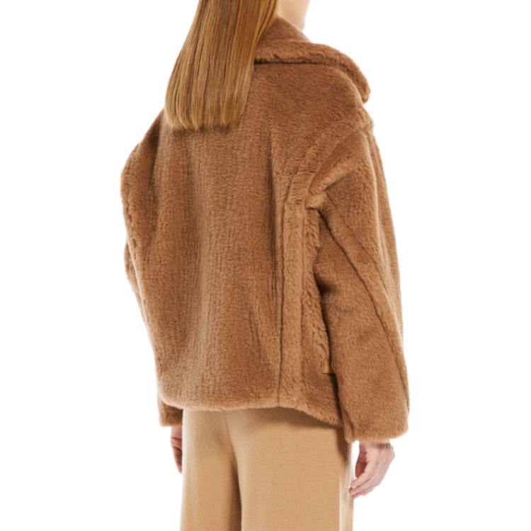 (Women) 'S Max Mara MaxMara Vanadio Teddy Fabric Biker Jacket  Loose-Fit Camel Coat. 1086064206001-VANADIO 圖 5