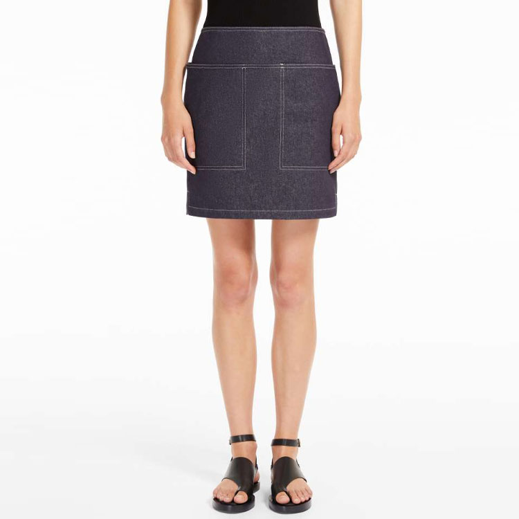 Shop (Women) 'S Max Mara MaxMara Vivetta  Dark Blue A-Line Denim Cotton Skirt 1101012206001-VIVETTA