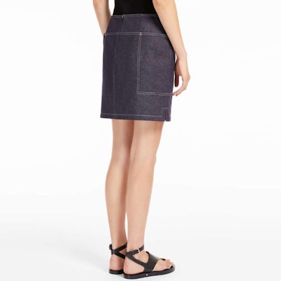 (Women) 'S Max Mara MaxMara Vivetta Dark Blue A-Line Denim Cotton Skirt 1101012206001-VIVETTA Purchase (Women) 'S Max Mara MaxMara Vivetta Dark Blue A-Line Denim Cotton Skirt 1101012206001-VIVETTA