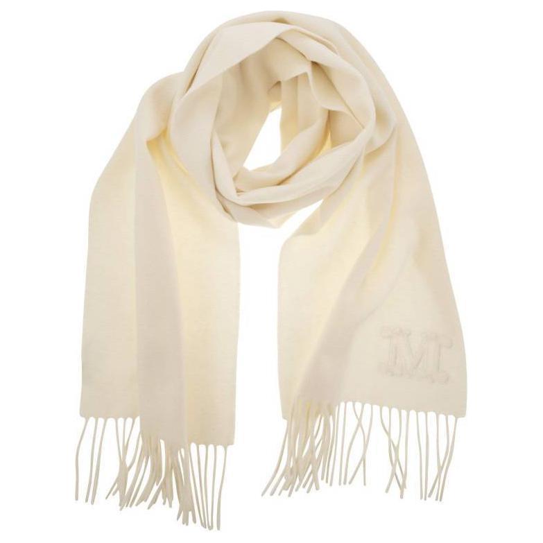 Order (Women) 'S Max Mara MaxMara White Cashmere Fringe Knit Scarf POIZON2406211529