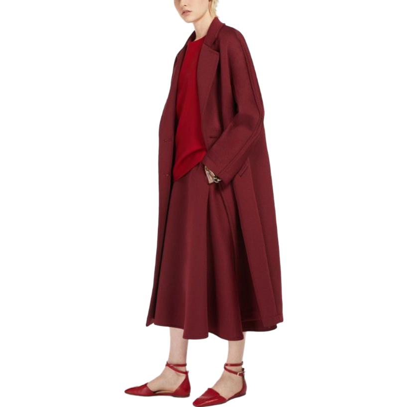 Purchase (W) Max Mara x Madame Abrigo Largo Suelto de Lana Bicolor Rojo Profundo. 1901012106003-MADAME
