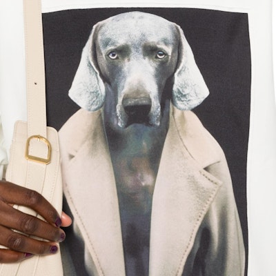(Women) 'S Max Mara MaxMara x William Wegman Animal Logo Print Beige Crewneck Sweatshirt 2421926011600 Details for (Women) 'S Max Mara MaxMara x William Wegman Animal Logo Print Beige Crewneck Sweatshirt 2421926011600