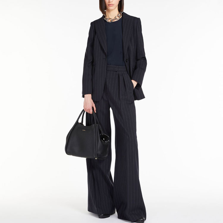 Lookbook (W) 막스마라 Xavier 하이웨이스트 핀스트라이프 울 팬츠 블랙 1131103106002-XAVIER