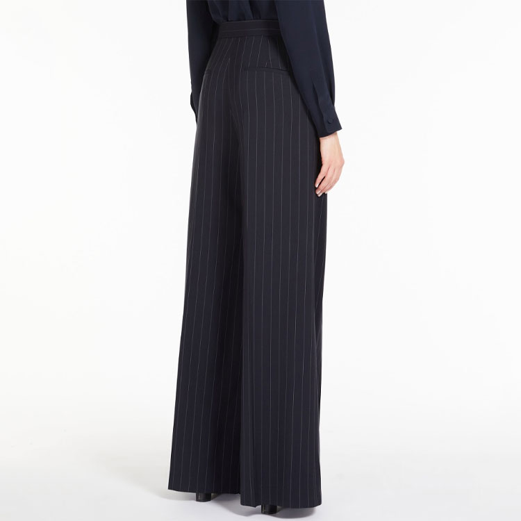 Purchase (W) 막스마라 Xavier 하이웨이스트 핀스트라이프 울 팬츠 블랙 1131103106002-XAVIER