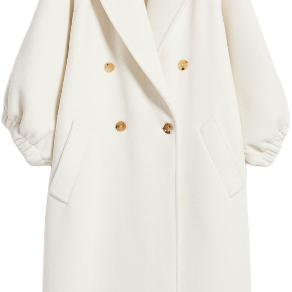 (Women) 'S Max Mara MaxMara Zaffo  White Double-Breasted Long Cashmere Coat with Pockets. 1011024106001-ZAFFO 圖 7