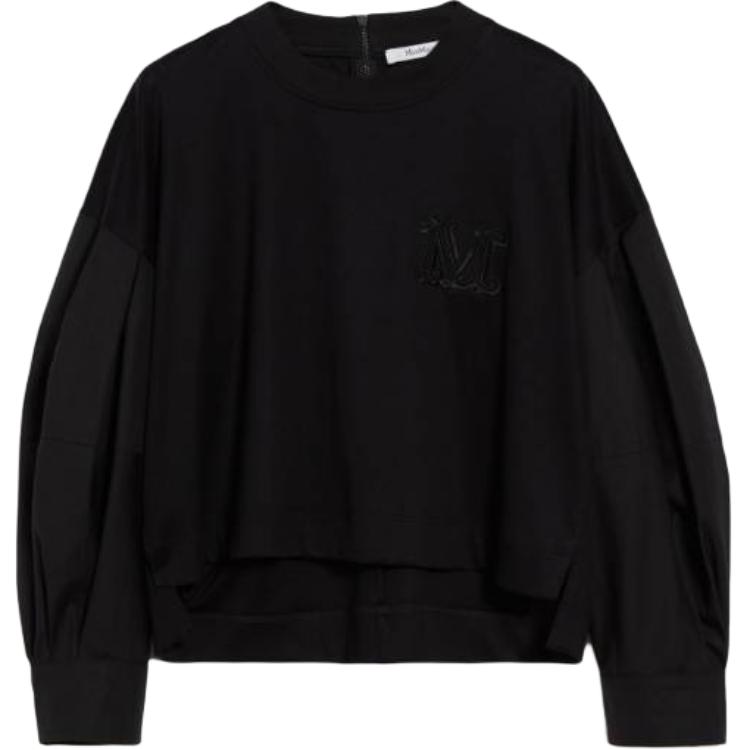 Order (W) S MAX MARA 黑色棉質長袖圓領T恤 1941014206002 - DOLLY