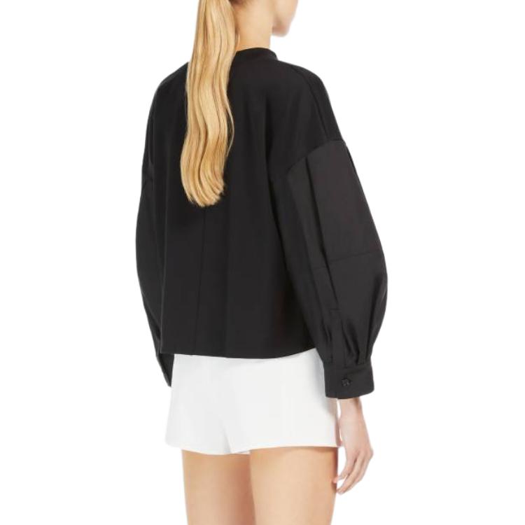 Shop (W) S MAX MARA 黑色棉質長袖圓領T恤 1941014206002 - DOLLY