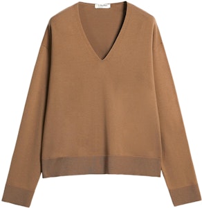 (W) ''S マックスマーラ S MAX MARA ブラウン 無地 Vネック ウール プルオーバー セーター 9366072906003-ALGHERO Buy (W) ''S マックスマーラ S MAX MARA ブラウン 無地 Vネック ウール プルオーバー セーター 9366072906003-ALGHERO