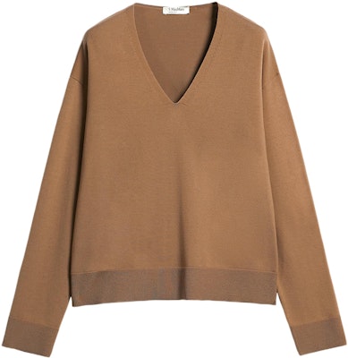 (W) ''S マックスマーラ S MAX MARA ブラウン 無地 Vネック ウール プルオーバー セーター 9366072906003-ALGHERO Buy (W) ''S マックスマーラ S MAX MARA ブラウン 無地 Vネック ウール プルオーバー セーター 9366072906003-ALGHERO