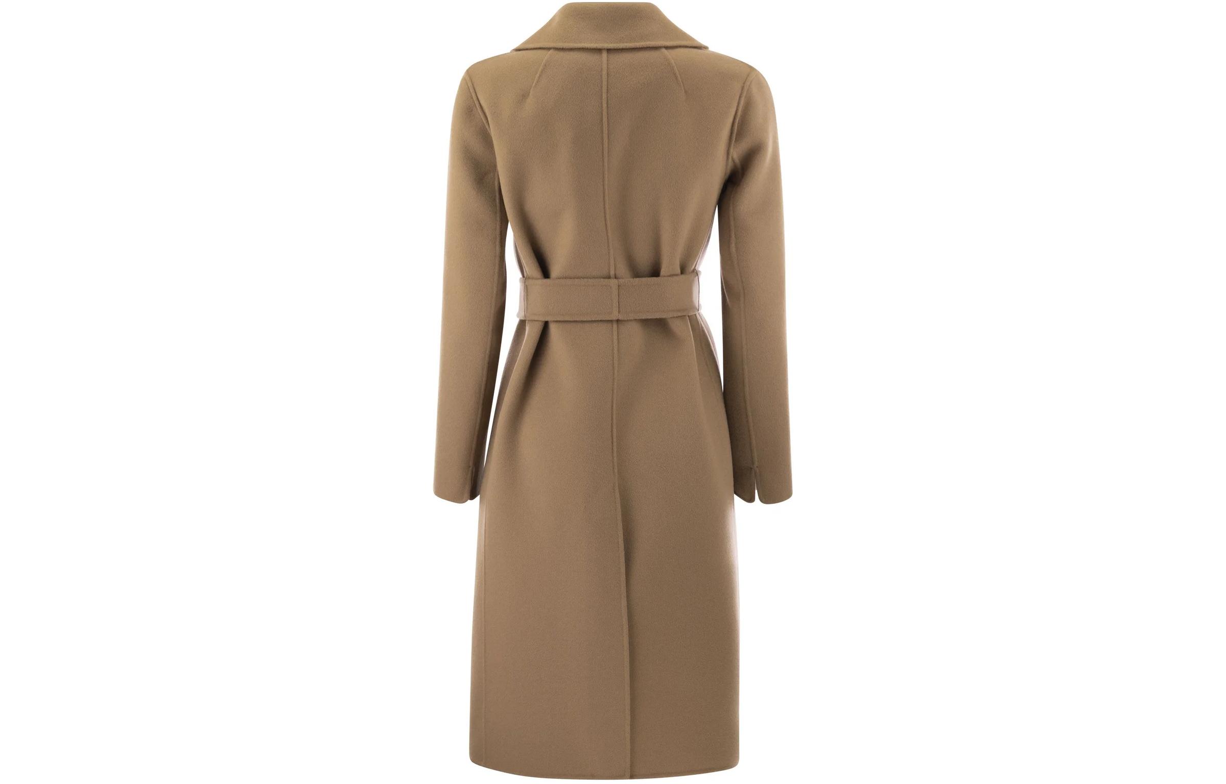 (Women) 'S Max Mara S MAX MARA  Long Khaki Belted Coat Solid Color 2419011041600-045 圖 3