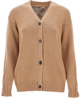 (Women) 'S Max Mara S MAX MARA Loose V-Neck Button Knit Cardigan Sweater - Camel Color 24293460516002-LUKAS (Women) 'S Max Mara S MAX MARA Loose V-Neck Button Knit Cardigan Sweater - Camel Color 24293460516002-LUKAS