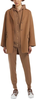 (W) 막스마라 S MAX MARA 솔리드 컬러 타이 허리 스트레이트 핏 팬츠 - 카멜 브라운 9336012906003-ELIA Lookbook (W) 막스마라 S MAX MARA 솔리드 컬러 타이 허리 스트레이트 핏 팬츠 - 카멜 브라운 9336012906003-ELIA