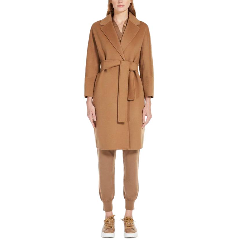 Lookbook (W) S Max Mara Arona 驼色长款羊毛大衣，腰带设计配翻领时尚款式 9016043906045-ARONA