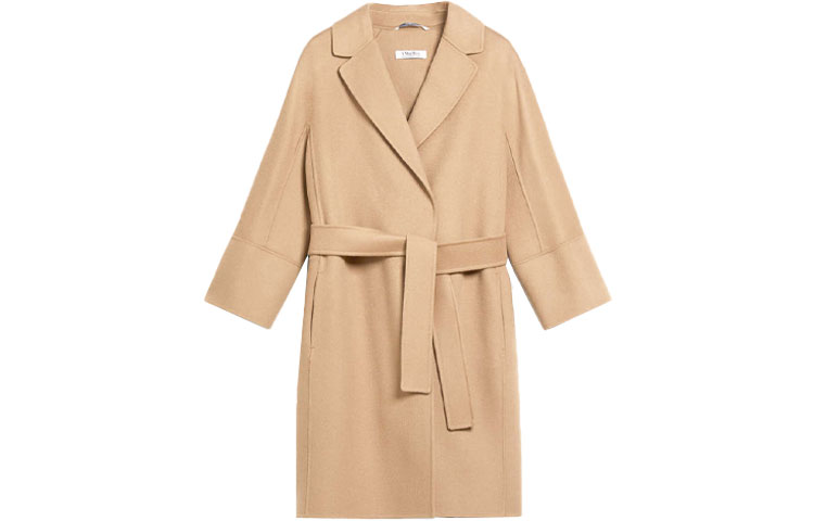 (Women) 'S Max Mara S MAX MARA Arona Wool Long Coat for Women in Light Brown. 9016101906045-ARONA