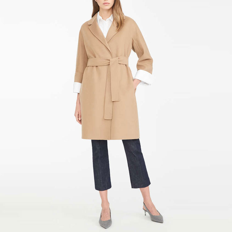 Shop (W) 막스마라 S 아로나 여성용 울 롱코트 라이트 브라운. 9016101906045-ARONA