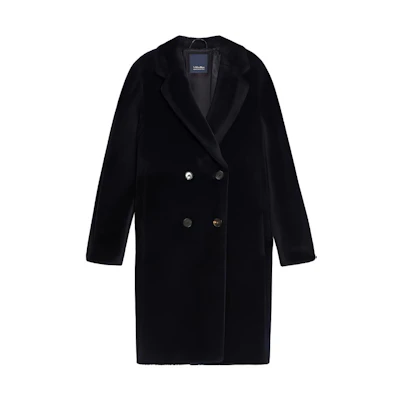 (Women) 'S Max Mara S Max Mara Black Double-Breasted Long Sleeve Casual Overcoat 9016203306-004