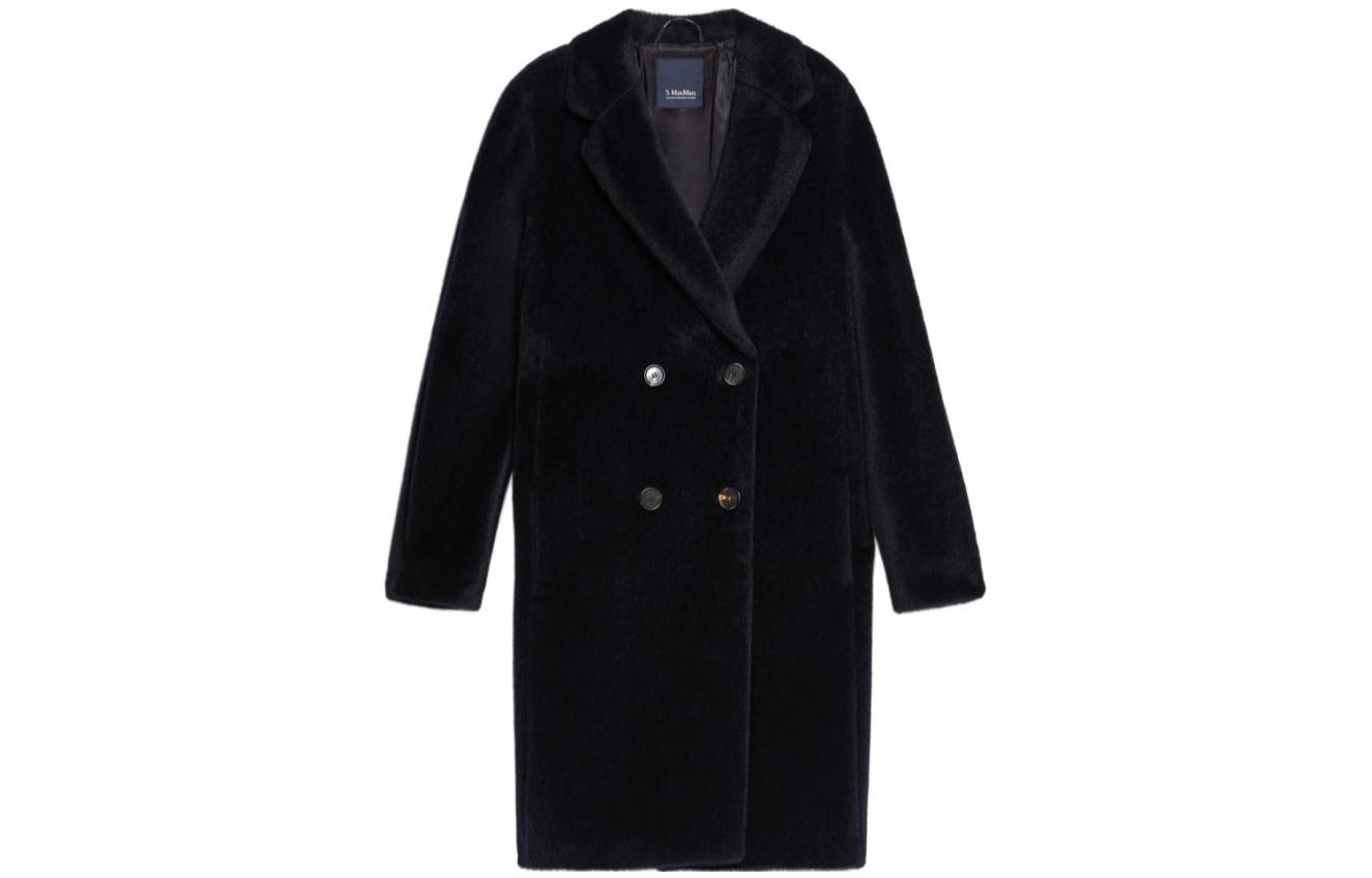 (Women) 'S Max Mara S Max Mara Black Double-Breasted Long Sleeve Casual Overcoat 9016203306-004 圖 2