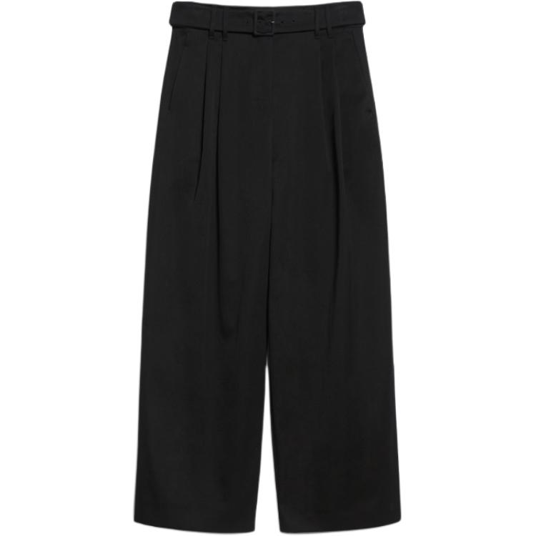 (Women) 'S Max Mara S MAX MARA Dina High-Waisted Loose Straight-Leg Black Casual Pants Women 2429136011000015DINA
