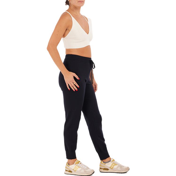 Purchase (W) ''S 막스마라 엘리아 시리즈 솔리드 드로스트링 네이비 블루 여성 캐주얼 팬츠'' 93360129600006-ELIA