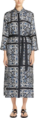 (Women) 'S Max Mara S MAX MARA Floral Print Belted Midi Long-Sleeve Dress - Dark Blue 9221184306-001 Lookbook (Women) 'S Max Mara S MAX MARA Floral Print Belted Midi Long-Sleeve Dress - Dark Blue 9221184306-001