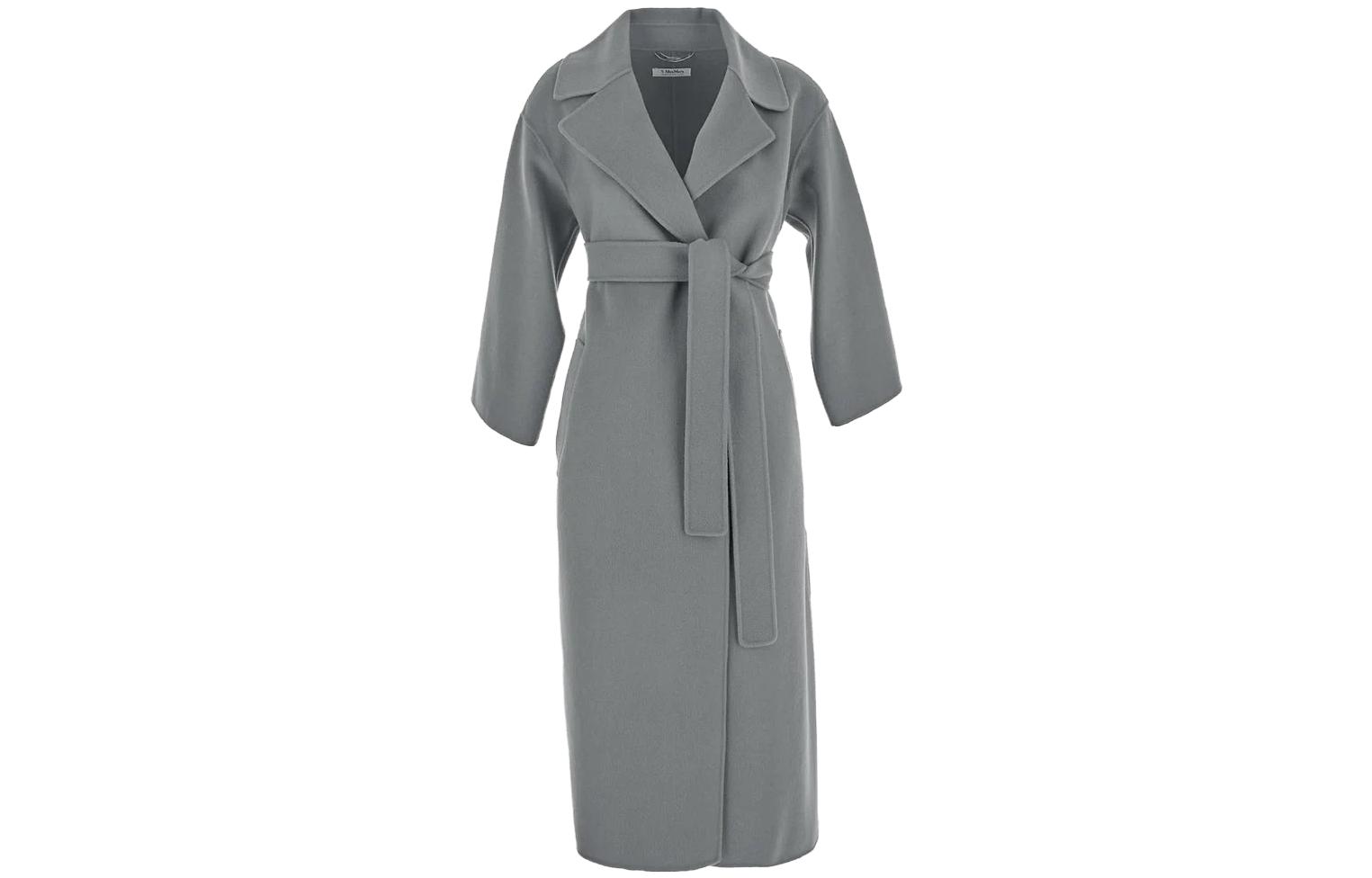 (Women) 'S Max Mara S MAX MARA FW22  Oversized Lapel Long Sleeve Coat Light Grey VENICE700070