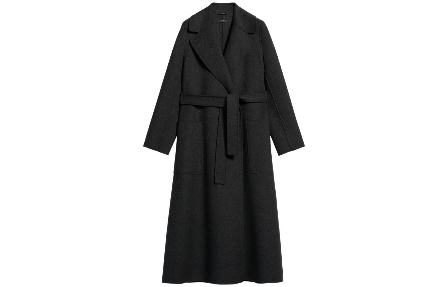 Order (W) ''S Max Mara S MAX MARA Paolore Mantel Kelabu Panjang dengan Rekaan Belakang Belah. 9016022906023-PAOLORE