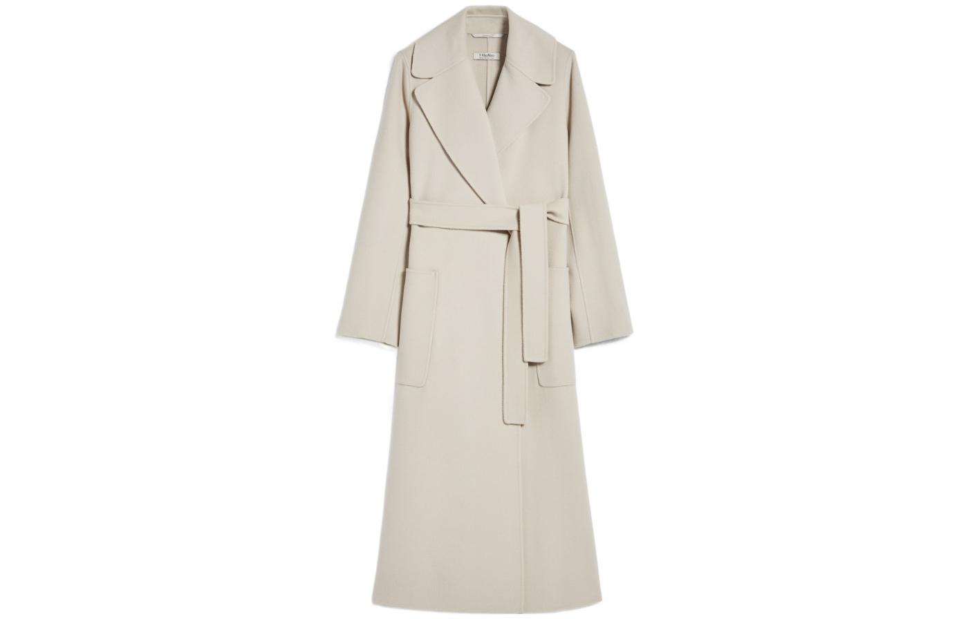 (Women) 'S Max Mara S MAX MARA Paolore  White Long Coat with Belt and Split Back Design. 9016022906071-PAOLORE 圖 2