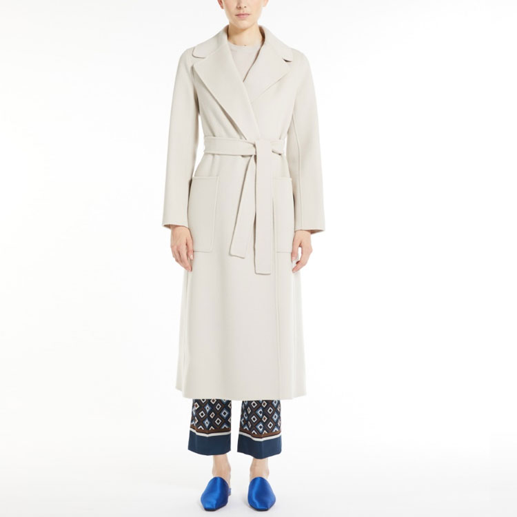 (Women) 'S Max Mara S MAX MARA Paolore  White Long Coat with Belt and Split Back Design. 9016022906071-PAOLORE 圖 3