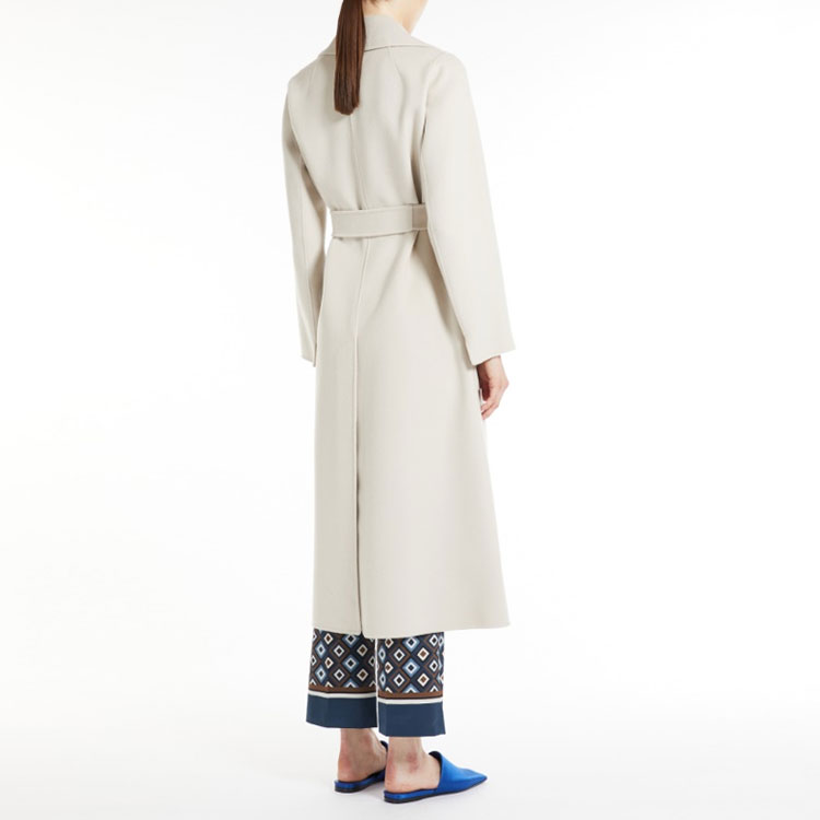 (Women) 'S Max Mara S MAX MARA Paolore  White Long Coat with Belt and Split Back Design. 9016022906071-PAOLORE 圖 4
