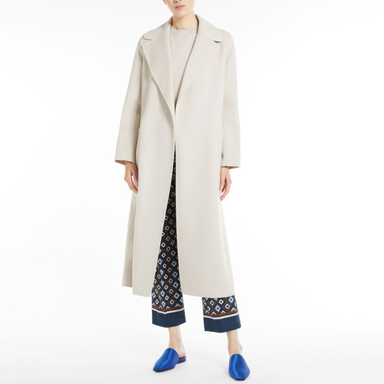 (Women) 'S Max Mara S MAX MARA Paolore  White Long Coat with Belt and Split Back Design. 9016022906071-PAOLORE 圖 5