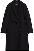 (Women) 'S Max Mara S MAX MARA Pauline Black Double-Faced Wool Tie Long Coat 9011163106013-PAULINE (Women) 'S Max Mara S MAX MARA Pauline Black Double-Faced Wool Tie Long Coat 9011163106013-PAULINE