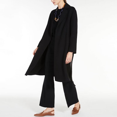 (W) ''S Max Mara S MAX MARA ポーリン ブラック ダブルフェイスウールタイロングコート 9011163106013-PAULINE Purchase (W) ''S Max Mara S MAX MARA ポーリン ブラック ダブルフェイスウールタイロングコート 9011163106013-PAULINE