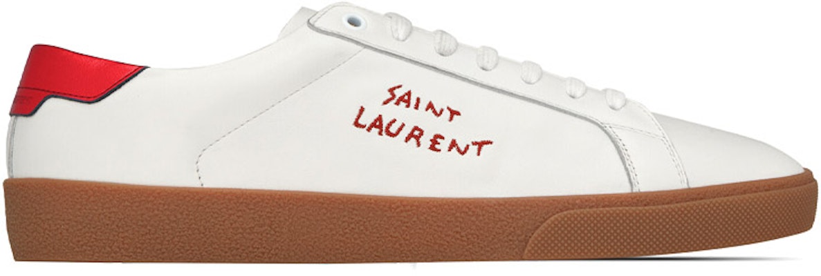 (Women) Saint Laurent Court Classic SL/06 Low 'White Metallic Red' 610649-0ZS70-9967 Order (Women) Saint Laurent Court Classic SL/06 Low 'White Metallic Red' 610649-0ZS70-9967