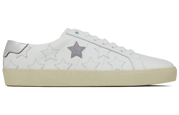 Order (W) Saint Laurent Court Classic SL/06 Rendah 'Putih Bintang Merah Jambu' 592541-00ND0-9017