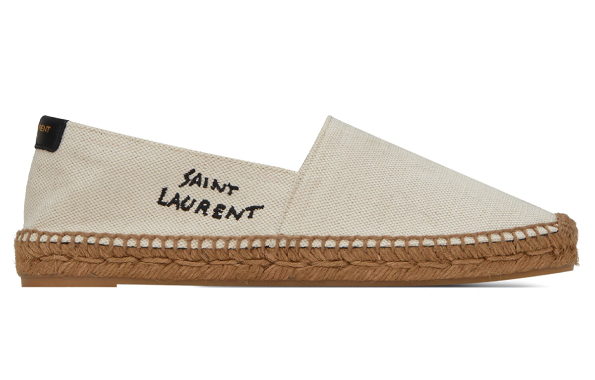 (Women) Saint Laurent Embroidered Espadrille 'Natural Beige'