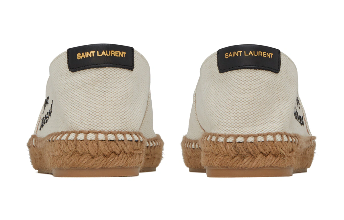 (Women) Saint Laurent Embroidered Espadrille 'Natural Beige'